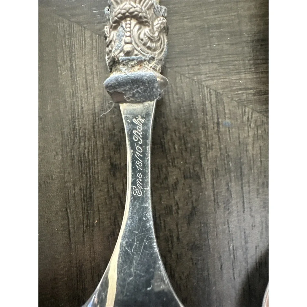EME 18/10 Italy Napoleon Flatware mother of pearl handle Vintage 31 Piece